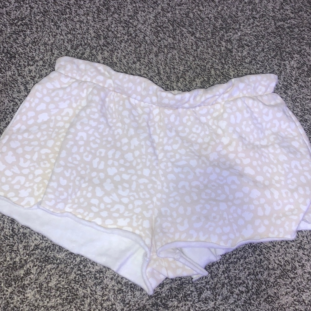 beige cheetah print pajama shorts